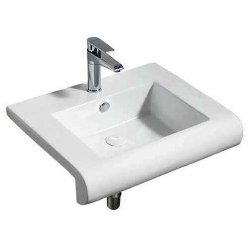 Раковина из санфаянса Azario AZ-40032-605 61х49 подвесная цвет белый 1 отверстие под смеситель