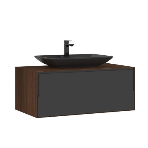 Тумба с раковиной Orka Craft 5001125 100х50х40 цвет орех/антрацит