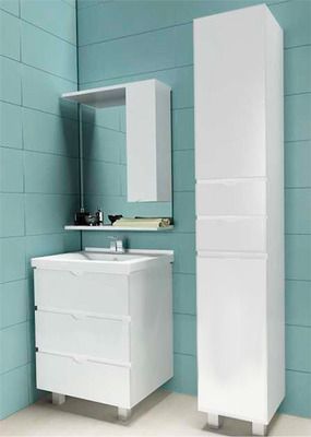 Шкаф-пенал 1MarKa Кода У57595 35х30х200 напольный цвет белый - фото 2