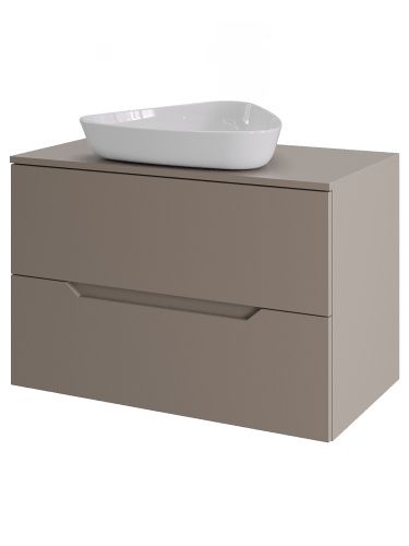 Тумба с раковиной Orange Line Li-70TuLMDF+B07-500W 70х46х69 подвесная цвет латте матовый