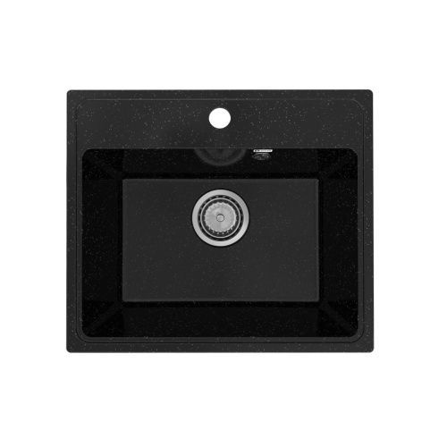 Кухонная мойка Practik PR-490 PR-M-490-004 49х42 цвет черный поверхность глянцевая