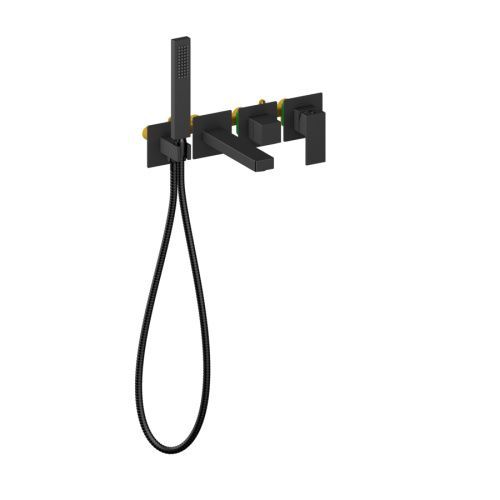 Смеситель для ванны и душа Timo Selene 2014/03YSM встраиваемый в стену черный матовый