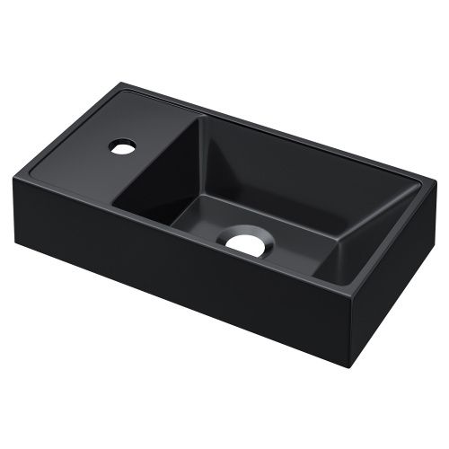 Раковина из литьевого мрамора Uperwood Classic New 2911021334 41х23 полувстраиваемая цвет черный глянцевый