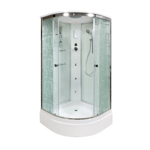 Душевая кабина AvaCan EM2780GM+EL 80х80 четверть круга с крышей ориентация универсальная