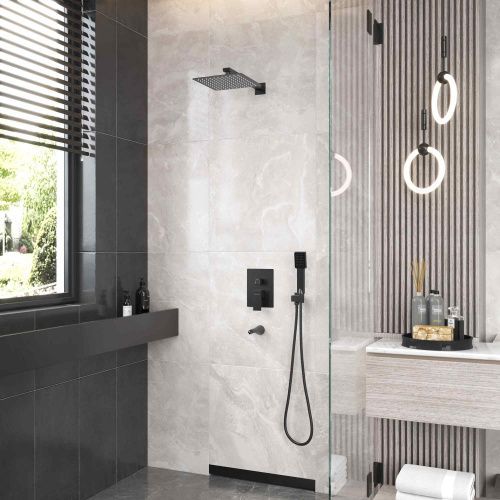 Душевая система Berges Ventas 073006 встраиваемая в стену цвет черный матовый