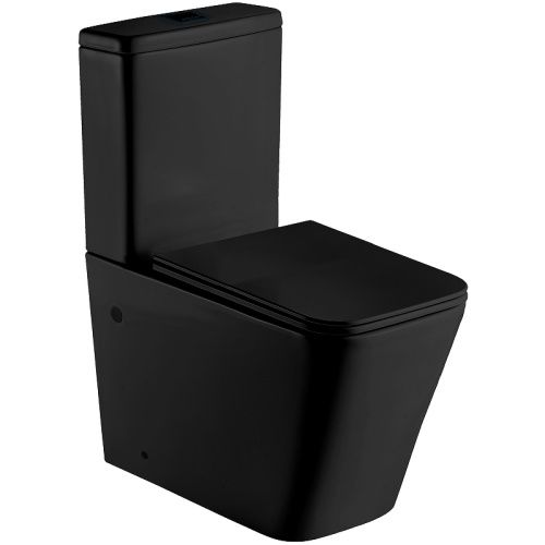 Унитаз напольный с бачком WeltWasser WW GELBACH 001 XL MT-BL (10000005776) черный матовый с сиденьем микролифт безободковый душевой смыв