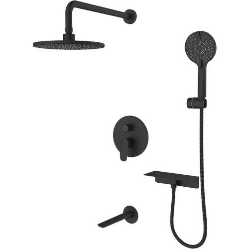 Душевая система Milardo Rora RORBL03M68 встраиваемая в стену цвет черный матовый