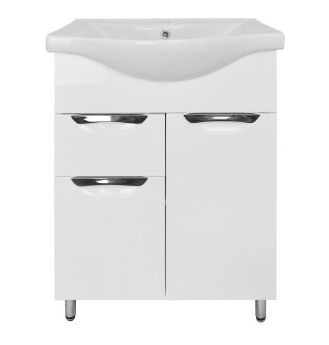 Тумба с раковиной Loranto Стиль CS00070392 60х45х84 напольная цвет белый глянцевый