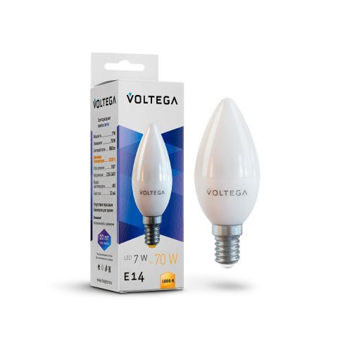 Лампа светодиодная Voltega Candle 7W 7230