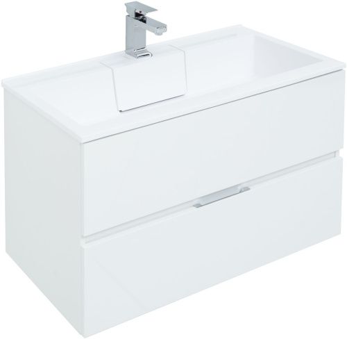 Тумба под раковину Aquanet Алвита 00235340 89х45х51 подвесная цвет белый