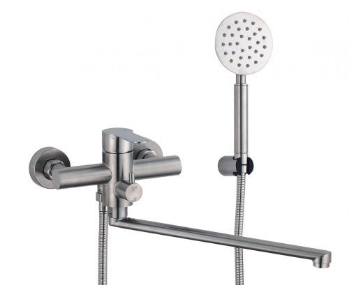 Смеситель для ванны и душа Fmark FS8224 настенный сатин