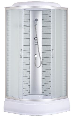 Душевая кабина Loranto CS-6610-25FW 100 100х100 четверть круга с крышей ориентация универсальная