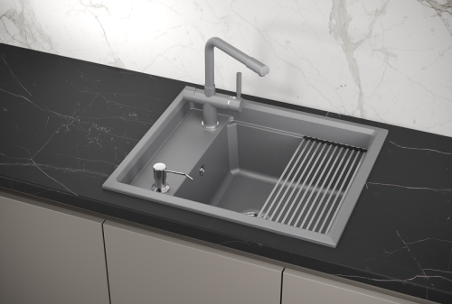 Кухонная мойка Granula Kitchen Space 6004, АЛЮМИНИУМ 60х51 цвет алюминиум поверхность матовая