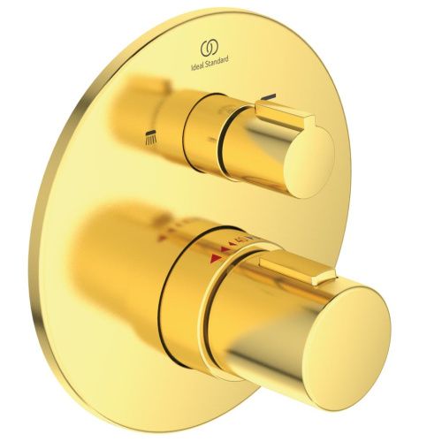 Смеситель для ванны Ideal Standard Ceratherm T100 A5814A2 встраиваемый в стену золото с термостатом