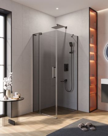 Душевой уголок Cezares SLIDER SLIDER-AH-1-90-70/80-GRIGIO-GM 70х90 стекло тонированное профиль оружейная сталь без поддона