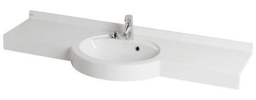 Раковина из литьевого мрамора Aquaton Отель 1A70133NOT010 150х51 подвесная цвет белый 1 отверстие под смеситель