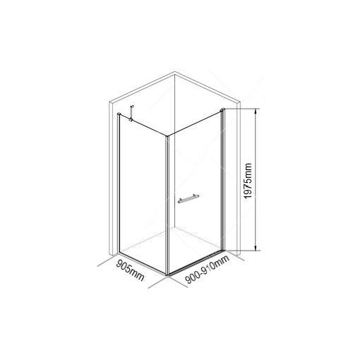 Душевой уголок Maybah Glass MGY-1321-5 90х90 стекло тонированное профиль хром без поддона - фото 2