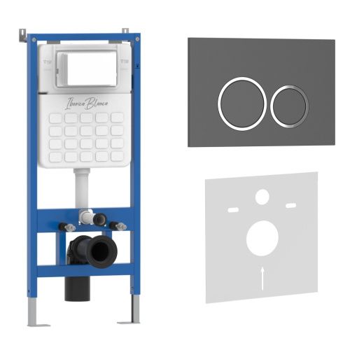 Комплект сантехническая инсталляция с клавишей смыва Iberica Blanca ESTI-O IB001.827