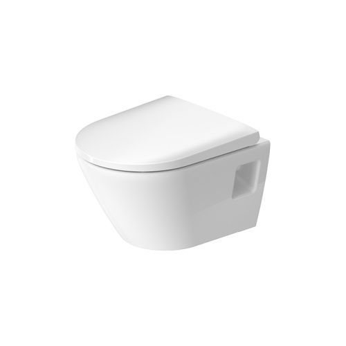 Унитаз подвесной Duravit D-Neo 45870900A1 (2587090000+0021690000) белый с сиденьем микролифт безободковый каскадный смыв