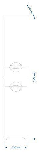 Шкаф-пенал Misty Лаванда Э-Лав05035-011Л 35х30х190 напольный - фото 5