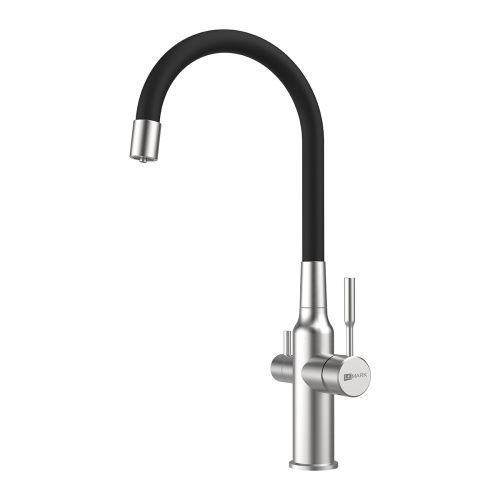 Смеситель для кухни LeMark Expert LM5083S-Black на мойку сталь/черный