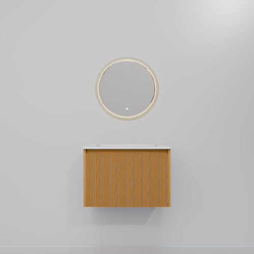 Тумба с раковиной+зеркало Art Decco Elizabeth (Элизабет) AEL06W11S2M0 60x45x40 подвесная цвет белый дуб