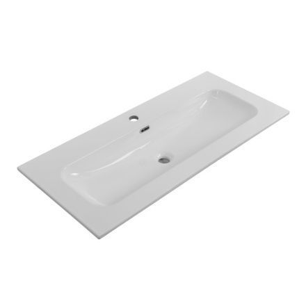 Раковина керамическая Cezares ECO CZR-8073-100 101х46 подвесная цвет белый глянцевый 1 отверстие под смеситель