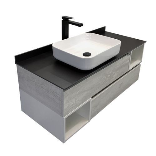 Тумба с раковиной Comforty Прага 00-00014834CF 120х52х63 подвесная цвет дуб белый