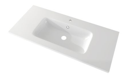 Раковина из искусственного камня Cezares 50170 101х46 подвесная цвет белый 1 отверстие под смеситель