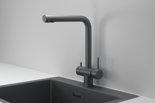 Смеситель для кухни Granula Kitchen Space 7011, ГРАФИТ МАТОВЫЙ на мойку графит матовый