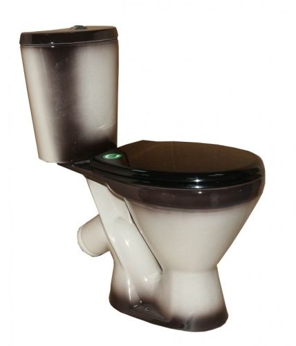 Унитаз-компакт напольный с бачком Rosa Элегант Вн УнЧ02 черный с сиденьем каскадный смыв