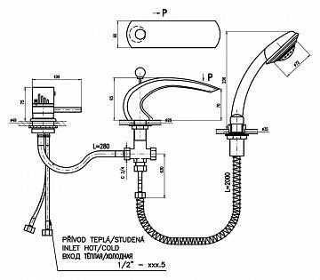 Смеситель RavSlezak DT272.5SZ на борт ванны золото - фото 2