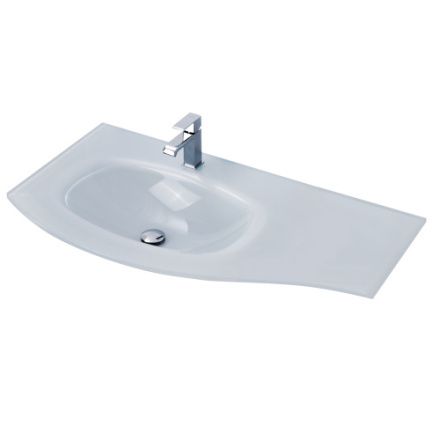 Раковина стеклянная Cezares 82409 104х53 подвесная цвет белый 1 отверстие под смеситель