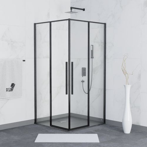 Душевой уголок RGW Stilvoll 32323188-14 80х80 стекло прозрачное профиль черный без поддона