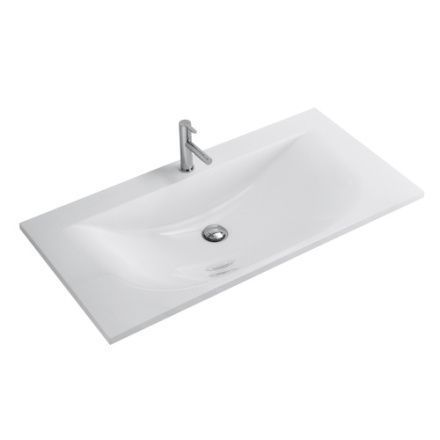 Раковина из искусственного камня Cezares CEZ1000/500-LV-MR 100х50 подвесная цвет белый 1 отверстие под смеситель