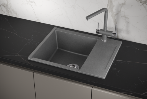 Кухонная мойка Granula 6202, ГРАФИТ 62х50 цвет графит поверхность матовая