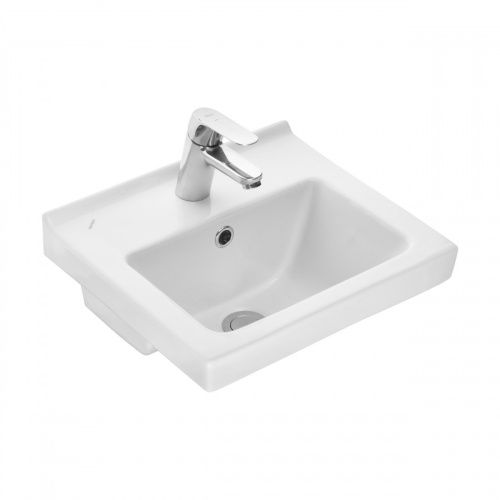 Раковина из сантехнического фарфора Santeri Визит 131177S0011B0 36х41 подвесная цвет белый 1 отверстие под смеситель