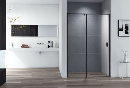 Душевая дверь Cezares URBAN URBAN-B-12-130-C-NERO 130х195 стекло прозрачное профиль черный