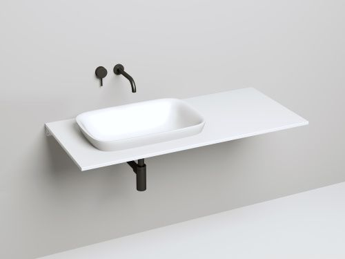 Раковина из литьевого мрамора Salini Marea 1802102G 60х40 полувстраиваемая цвет белый без отверстий под смеситель