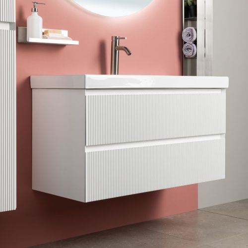 Тумба под раковину Aquanet Альтера 00337155 69х45х52 подвесная цвет белый