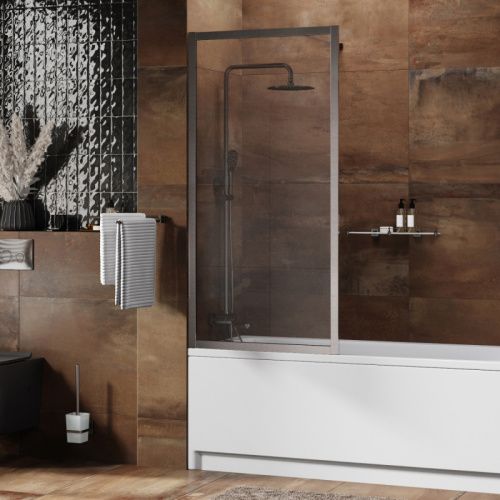 Душевая шторка на ванну Wasserkraft Abens 20W 20W01-80BN 80х160 стекло прозрачное профиль никель ориентация универсальная