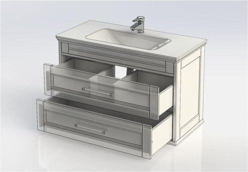 Тумба под раковину Aquanet Бостон М 00243781 100х46х65 напольная/подвесная цвет белый