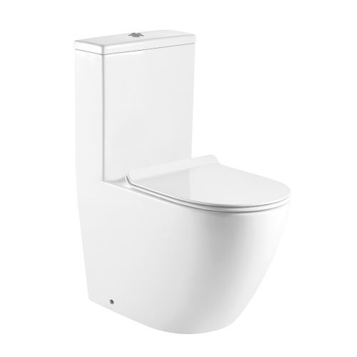 Унитаз напольный с бачком Azario MORANO AZ-1001 белый без сиденья безободковый каскадный смыв