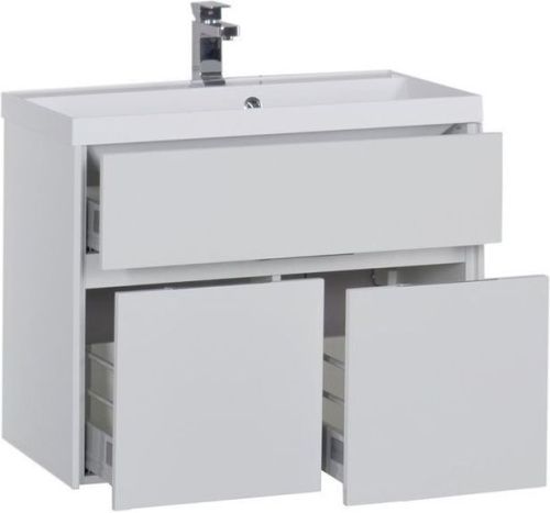 Тумба с раковиной Aquanet Латина 00212836 80х45х65 напольная/подвесная цвет белый