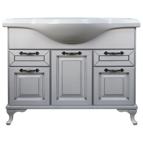 Тумба с раковиной Loranto Пандора CS00075993 105х45х68 напольная цвет белое серебро