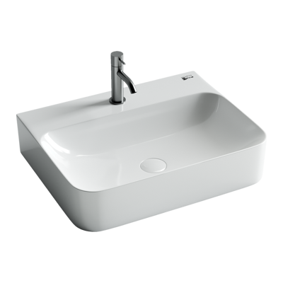 Раковина из сантехнического фарфора Ceramica Nova AURA CN2001 61х48 подвесная цвет белый 1 отверстие под смеситель