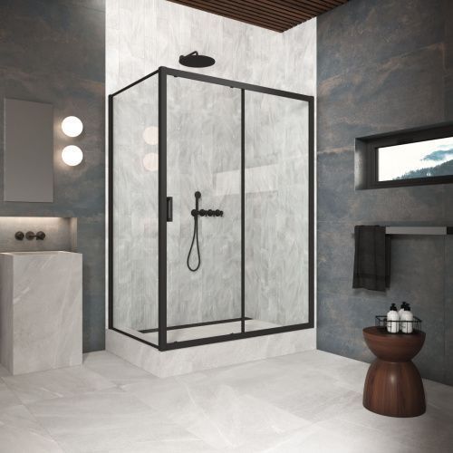 Душевой уголок Vegas-Glass ZP+ZPV Protec ZP+ZPV Protec h1900 170*70 02М crystalvision 170х70 стекло прозрачное профиль черный без поддона
