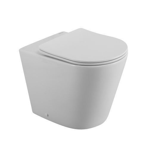 Унитаз приставной BelBagno FLAY-R BB1003CBR/SC белый с сиденьем микролифт безободковый каскадный смыв