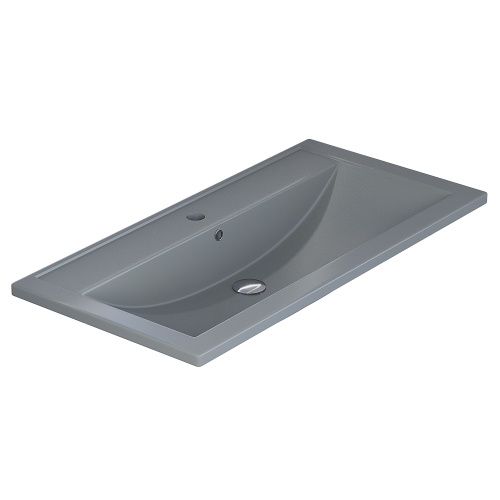 Раковина кварцевая Uperwood Foster Quartz 291030041 90х46 полувстраиваемая цвет серый