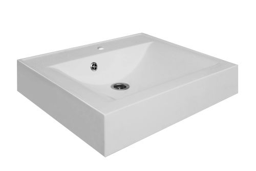 Раковина из литьевого мрамора Эстет Комфорт ФР-00014940 59х50 над стиральной машиной цвет белый 1 отверстие под смеситель